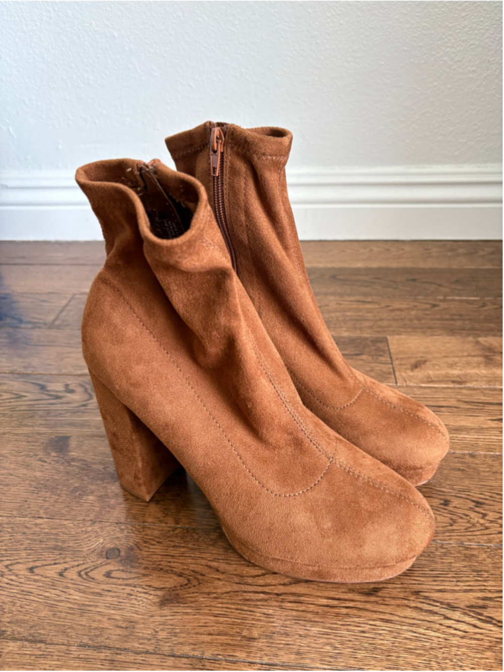 Forever 21Brown Faux Suede Ankle Boots Size 8